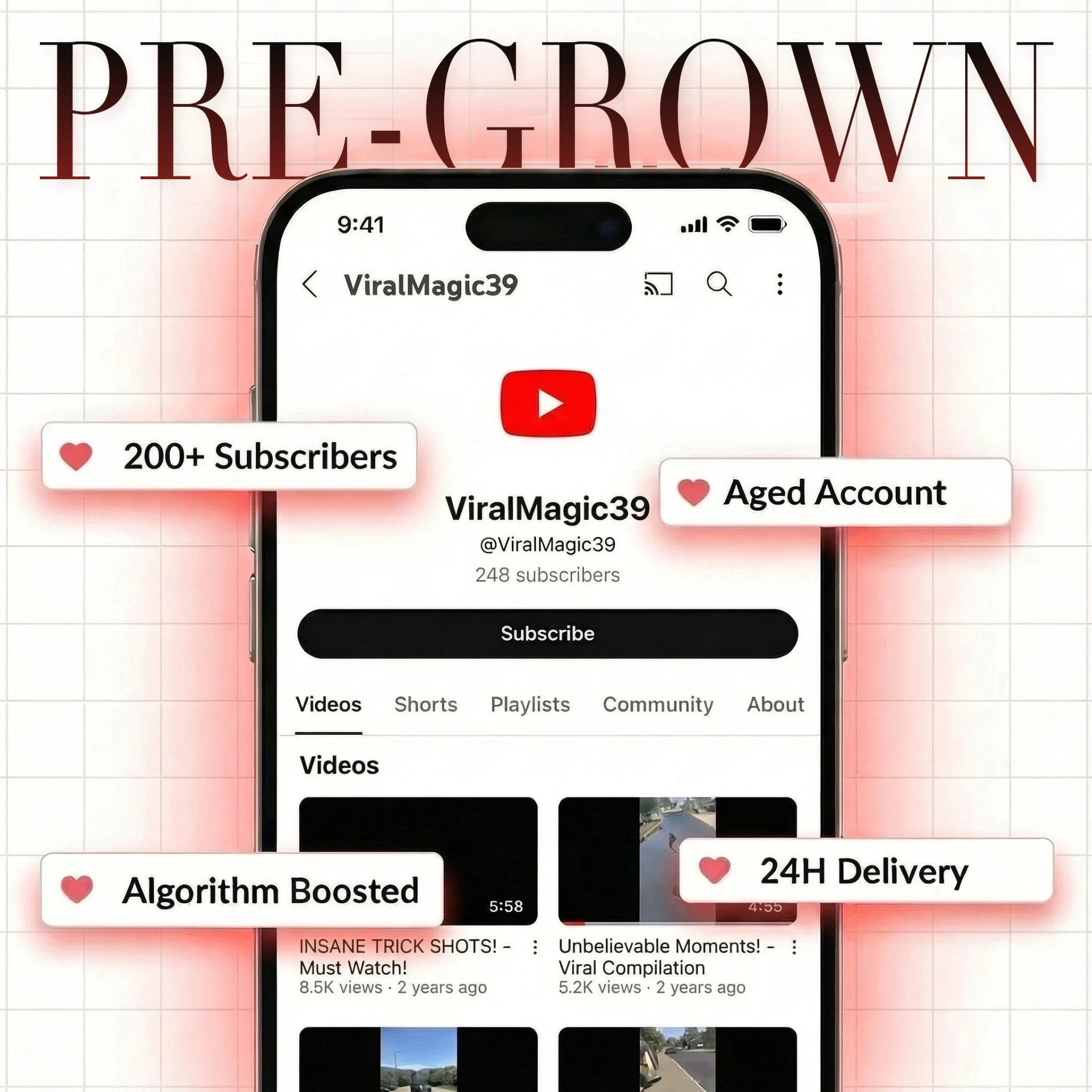 Pre-Grown YouTube