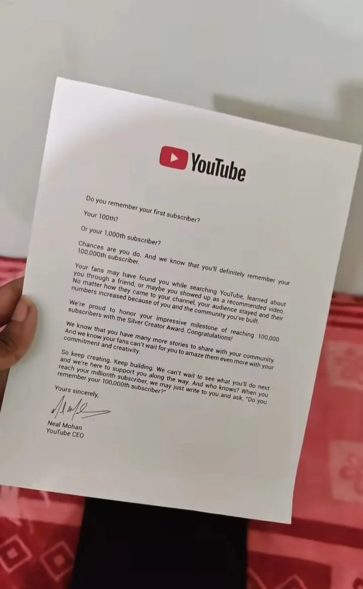 Channel dashboard shared by Hannah